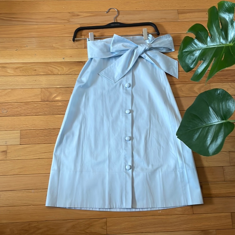 Baby blue long skirt with bow